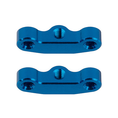 RC10B7 Hub Link Mounts, +1mm, blue aluminum - Associated Electrics