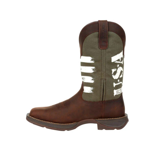 Durango DDB0313 Rebel  Army Green USA Print Western Boot