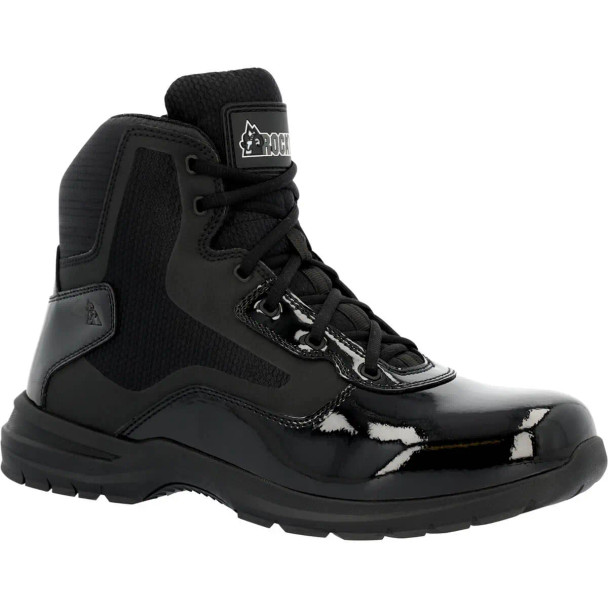 Rocky RKD0105 Cadet 6" Black High Gloss Public Service Size Zip Boot