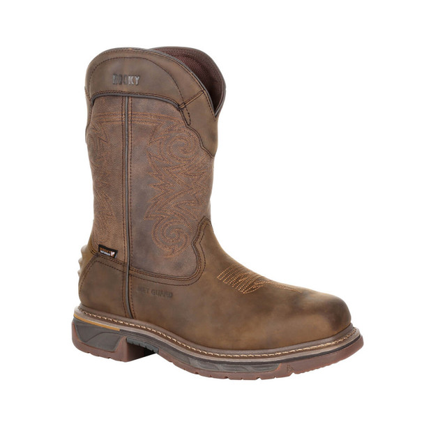 Rocky RKW0288 Men's Square Toe Western Boot with TPU Heel Counter.