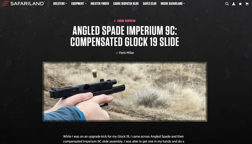 Angled Spade Imperium 9C: Compensated Glock 19 Slide