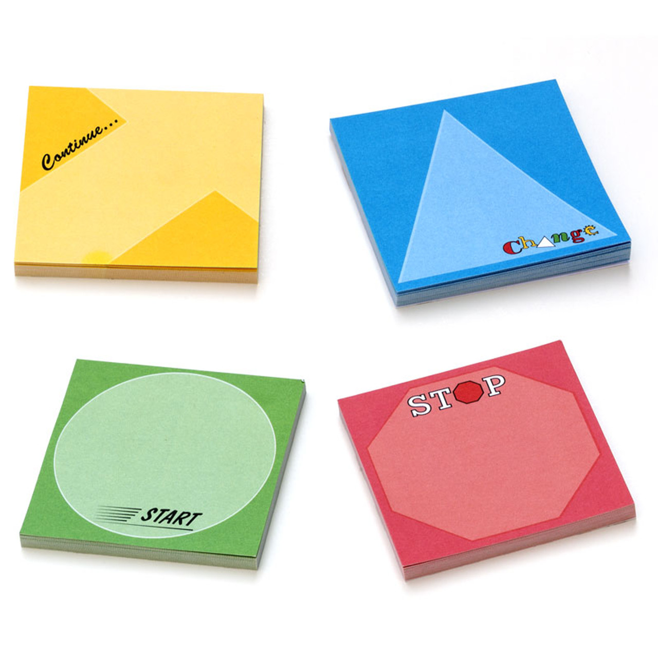 Start/Stop/Continue/Change Sticky Notes, Set of 20
