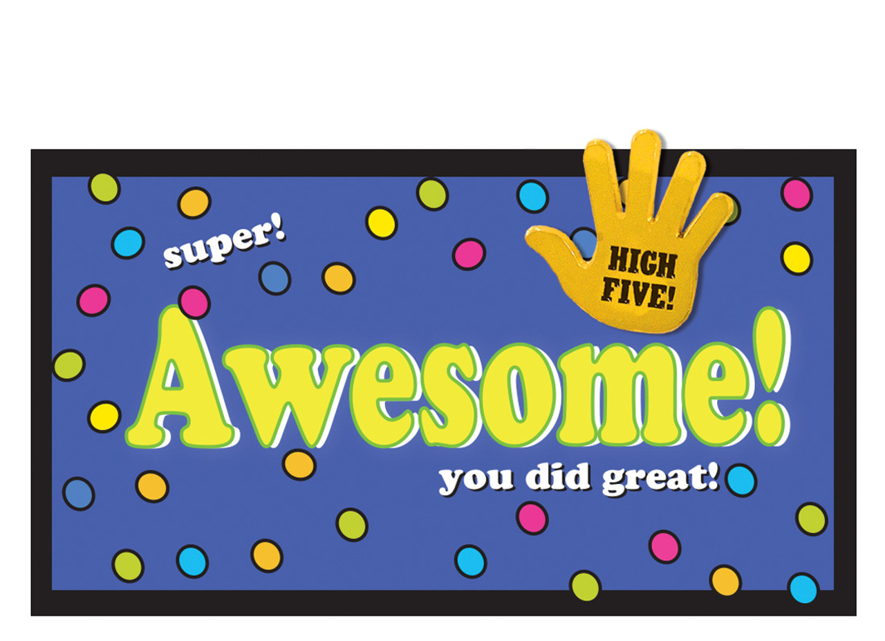 Awesome Motivation Cards & High Five Lapel Pins (10/set)
