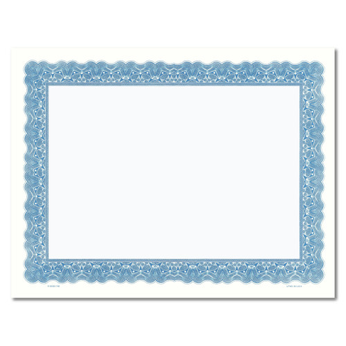 Certificate Paper - Full Border w/Matching Center BLUE