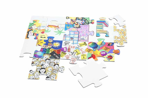 Community Puzzle; example of colored pieces