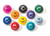 Smiley-face Balls - 10 balls in assorted colors (teal, purple, light blue, dark blue, green,  black, red, orange, pink, yellow)