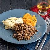 Haggis, Neeps and Tatties with Whisky