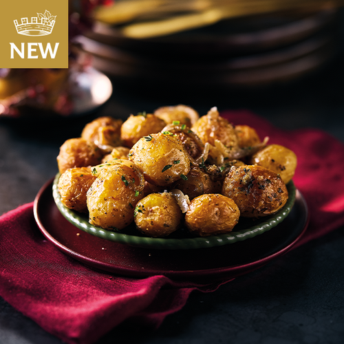 Roasted Baby Potatoes with Garlic Butter & Parmesan