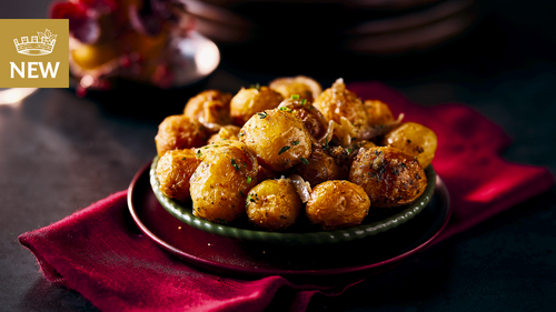 Roasted Baby Potatoes with Garlic Butter & Parmesan