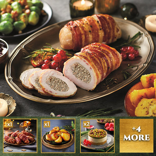 British Turkey Parcel Box With Trimmings For Two