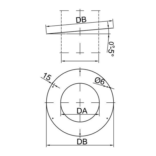 D3W 1-Part Oval Finishing Plate 0°-5° 5" SS