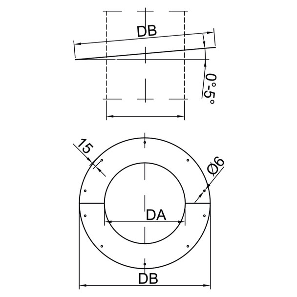 D3W 2-Part Oval Finishing Plate 0°-5° 5" SS