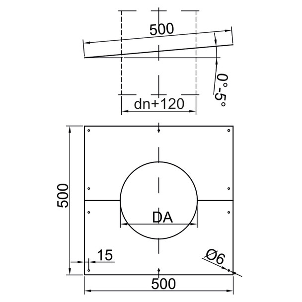 D3W 2-Part Square Finishing Plate 0°-5° 5" SS