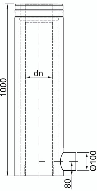 D3W 1000mm Starter Length with 100mm Outlet 6" SS