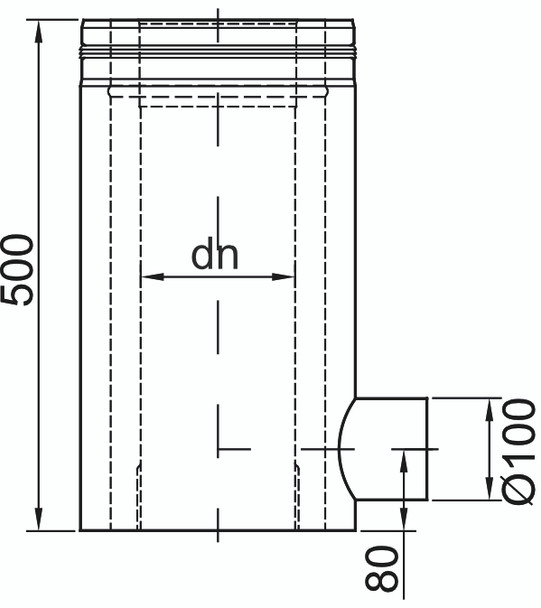 D3W 500mm Starter Length with 100mm Outlet 7" SS