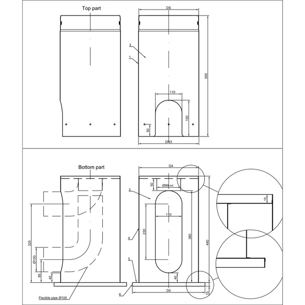 D3W Adjustable Base 7" SS