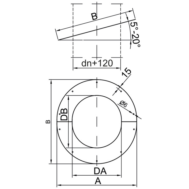 D3W 2-Part Oval Finishing Plate 5°-20° 7" SS