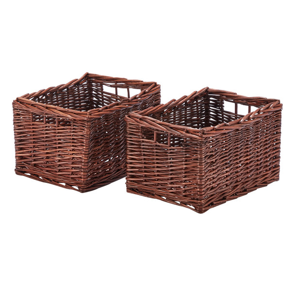 Two Rectangular Willow Storage Baskets