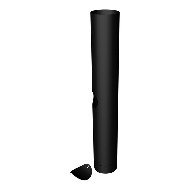 MATT Black Stove Pipe Straight Lengths with Door 7" PC