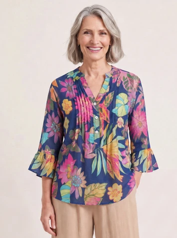 ZINNIA NAVY TOP