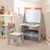 3 in 1 Kids Easel and Play Station Convertible with Chair and Storage Bins-Gray - Color: Gray D681-TP10174GR