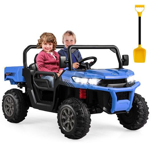 24V Ride On Kids Car with Dump Bed and Remote Control-Navy - Color: Navy D681-TQ10212US-NY