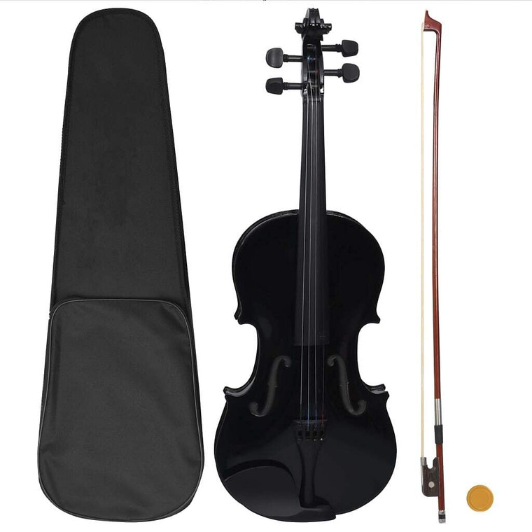  Violin Full Set with Bow and Chin Rest Black 4/4 A949-70143