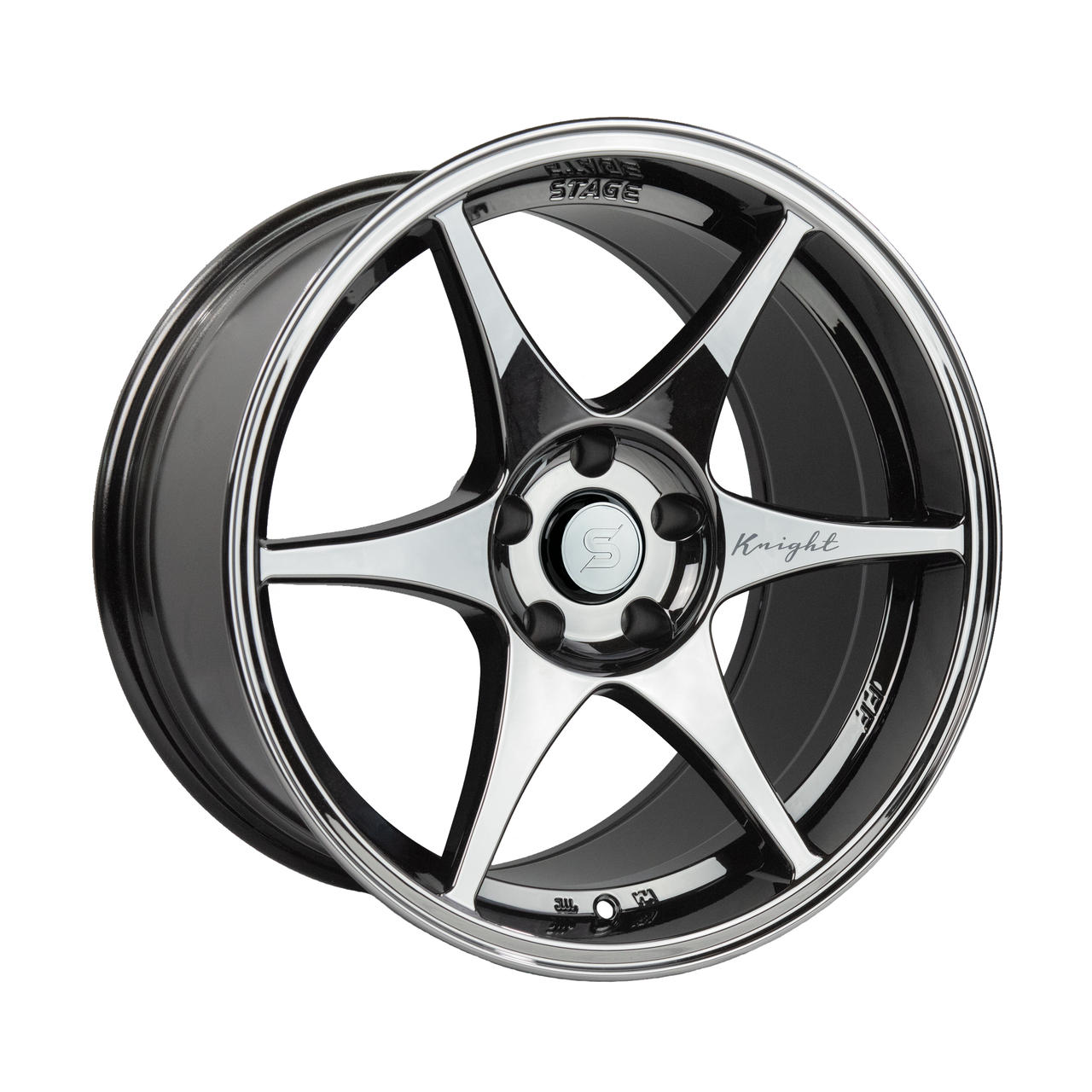 "Knight" style wheel in Black Chrome by Stage Wheels
