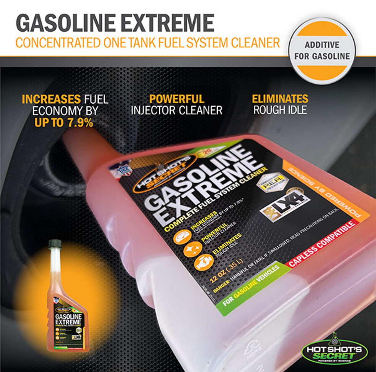 GASOLINE EXTREME Complete Fuel System Cleaner by Hot Shot's Secret