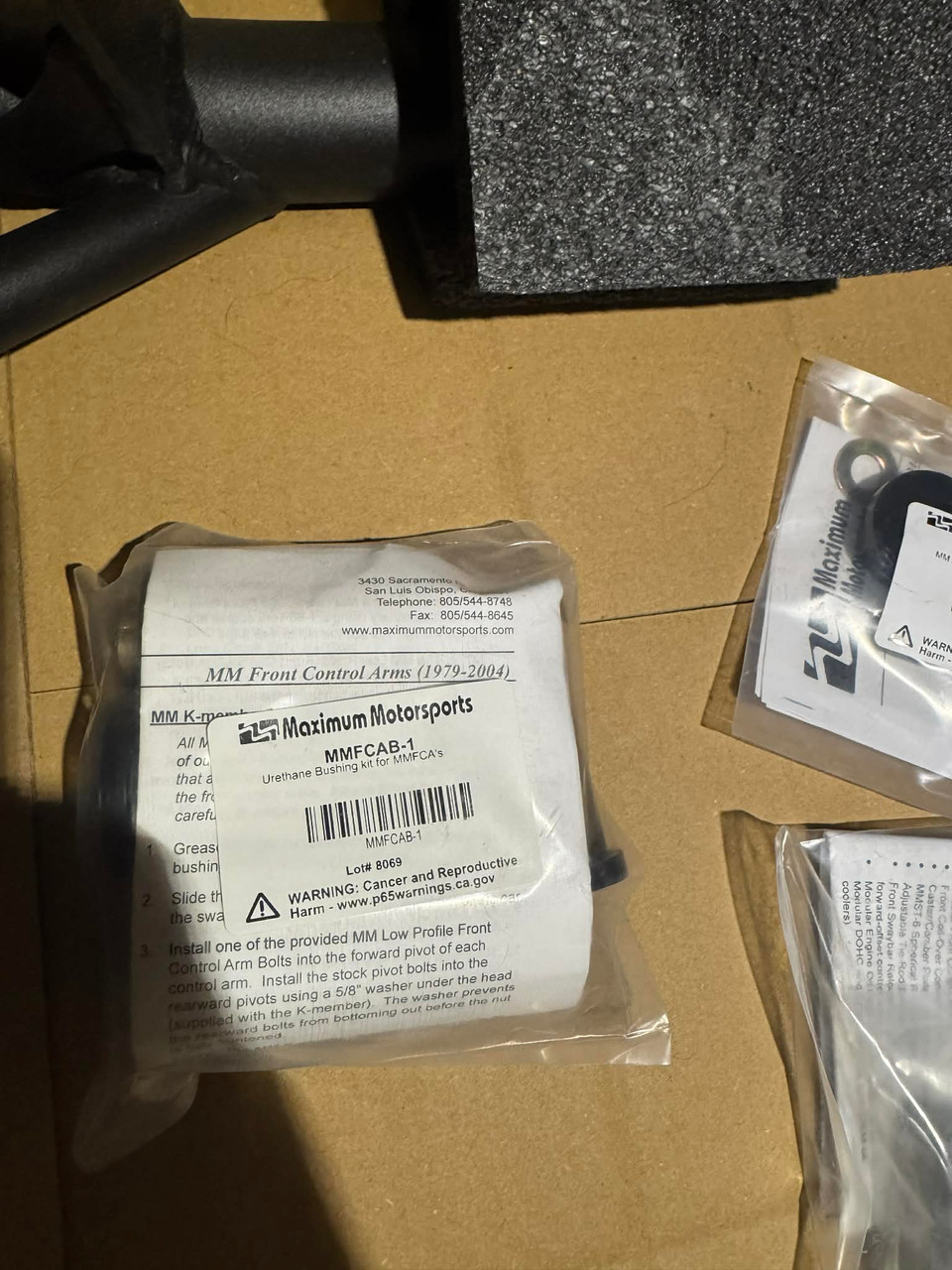 Maximum Motorsports K-Member, Control Arms, and Solid Rack Spacer Kit