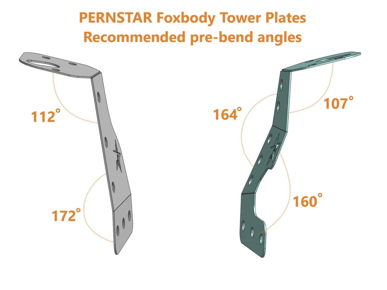 79-04 Mustang Shock Tower Reset Plates by Pernstar Motorsport