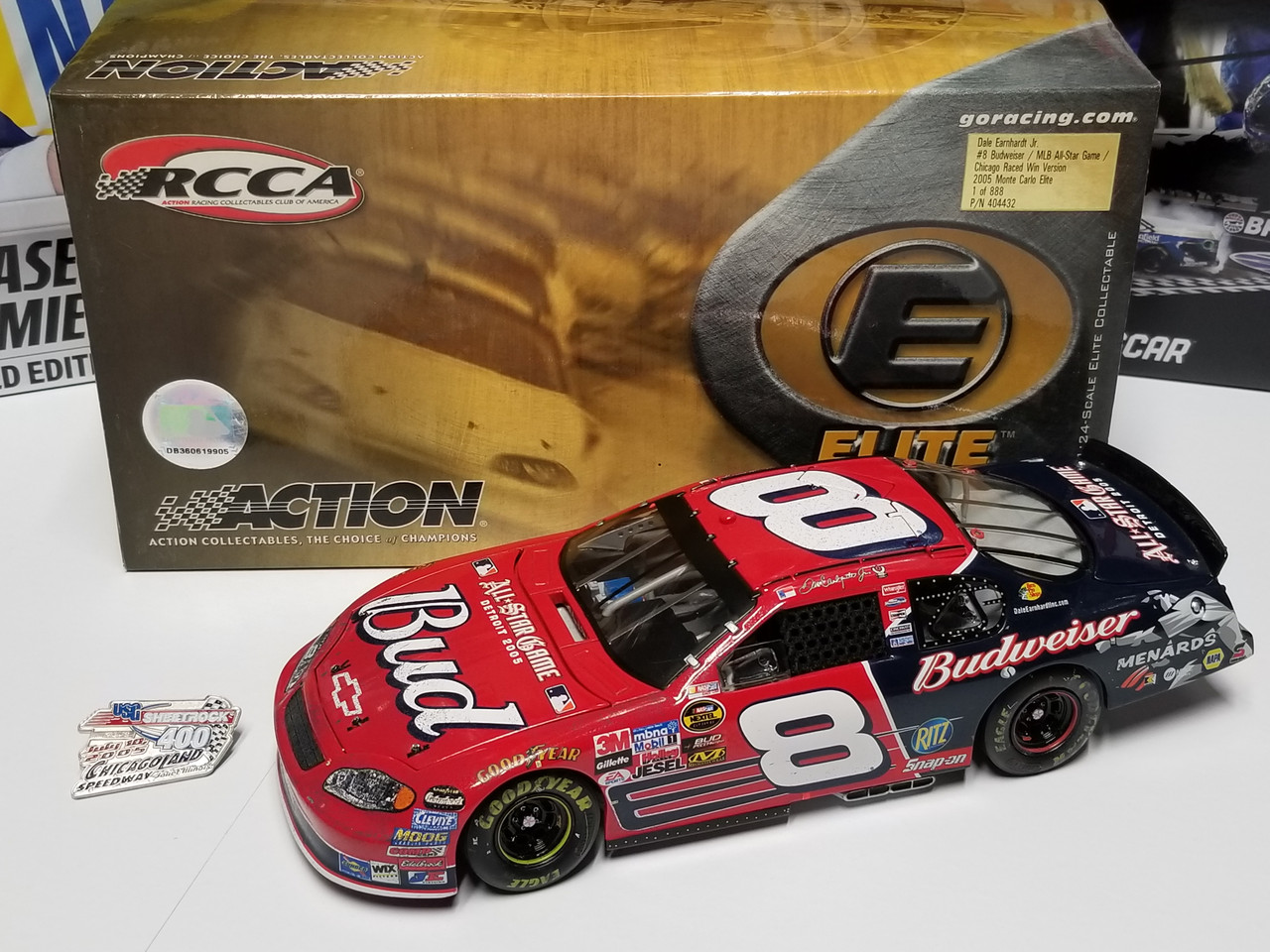 Dale Earnhardt Jr 2005 Budweiser/MLB All Star Chicagoland Raced Version  1/24 Elite