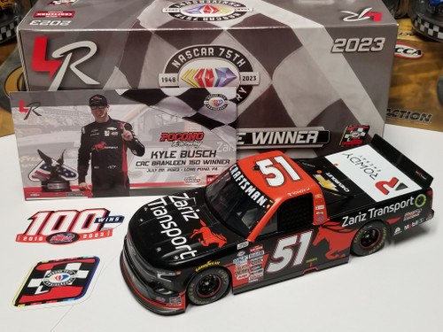 Kyle Busch 2023 Zariz Transport Pocono 7/22 KBM 100th Race Win