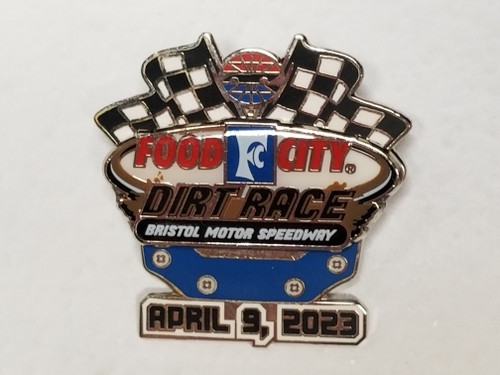 2023 Food City Dirt Race at Bristol Official Event Pin won by Christopher Bell