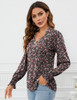 Long Sleeve-black Red Floral