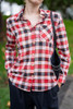 White Black Red Plaid