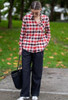 White Black Red Plaid
