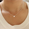 Tiny Slanted Heart-Silver