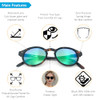 Hali Round - Tortoise Frame / Green Mirror Lens