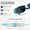 Transparent Blue Frame Black Lens