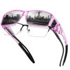 Transparent Purple Frame Silver Lens