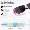Transparent Purple Frame Silver Lens