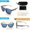 Crystal Black Frame / Blue Mirror Lens
