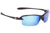 Shiny Black Frame/Multi Layer Blue Mirror - Gray Lens