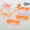 8 Pack No Lens Orange Frame Glasses