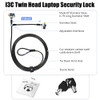 Twin Head Laptop Locks+2pcs anchor plate
