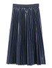 Navy-blue Faux Leather Skirt