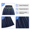 Navy-blue Faux Leather Skirt