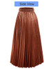 Coffee Faux Leather Skirt