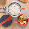 orange+Steamed vegetable plate